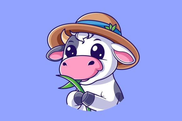 A Cute Cow is Eating Grass: More Than Just a Graphic