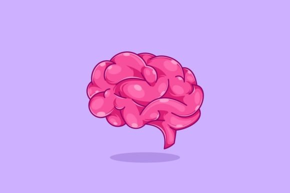 Brain Cartoon Icon Illustration: A Smart Design Asset