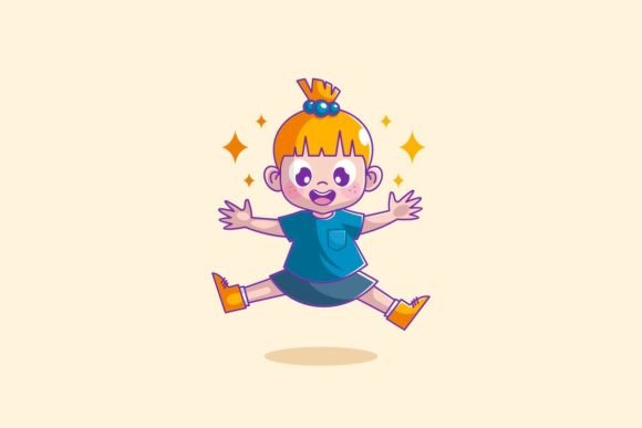 Bringing Energy to Your Projects: The Vector Illustration of Cartoon Kids Jump