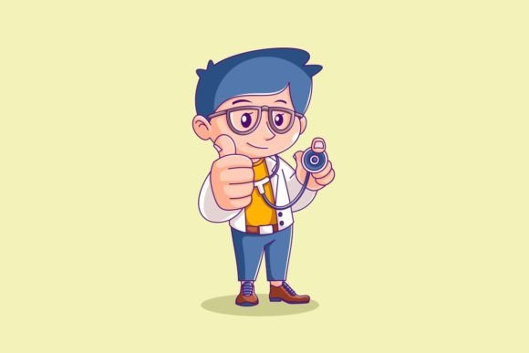 Cartoon Style Little Doctor: A Friendly Design Asset