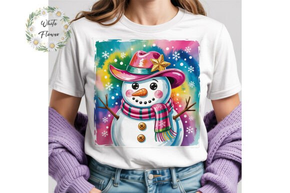 Cowgirl Snowman Christmas Clipart PNG: A Whimsical Winter Asset