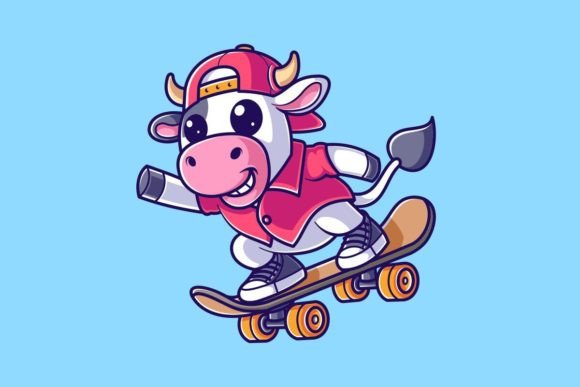 Cute Cow Playing Skateboard: More Than Just a Graphic