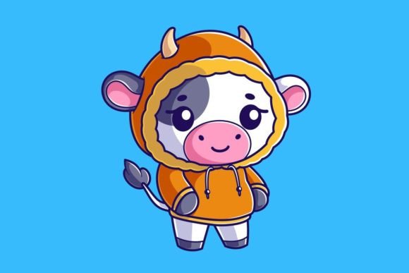 Cute Cow Wearing an Orange Hoodie: Your New Design Secret Weapon