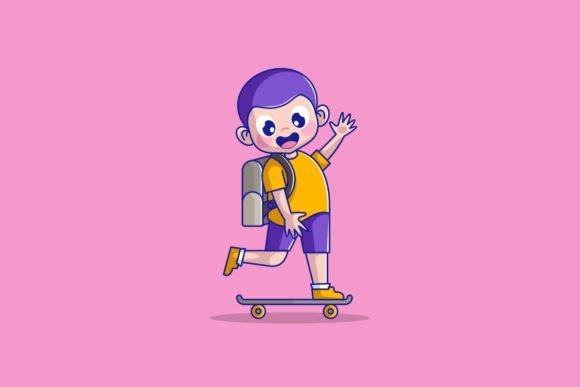 Cute Young Man Playing Sketchboard: A Fresh Vector for Modern Design