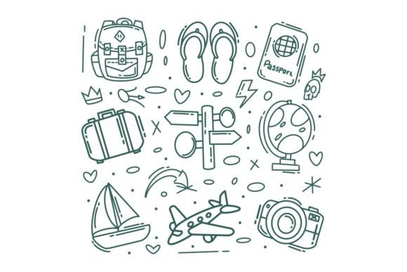 Exploring the Hand-drawn Traveling Icon Collection
