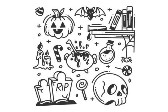 Hand-drawn Halloween Elements Icon: A Designer's Freebie