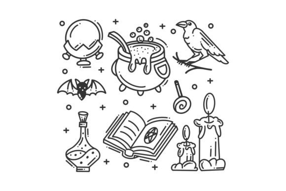 Hand-drawn Halloween Elements Icon Set: Your Spooky Design Toolkit