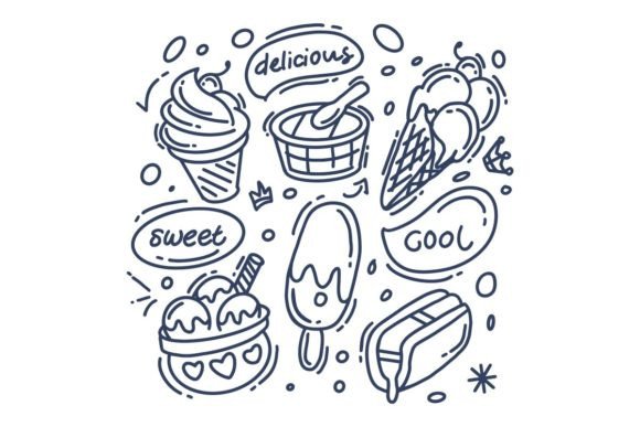 Hand-drawn Ice Cream Collection: A Creative Font for Playful Designs