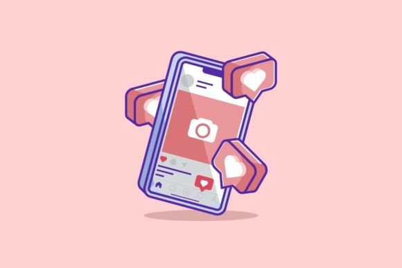Instagram on Mobile Phone Cartoon: A Designer's Go-To Asset