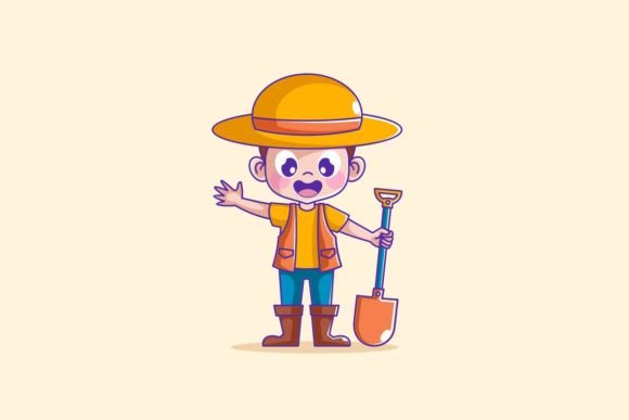 Kid Play Gardening in the Garden: A Font That Blooms