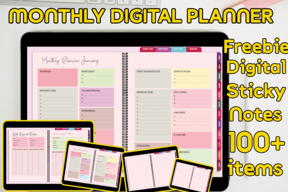 Master Your Finances with a Monthly, Debt, Expense Digital Planner