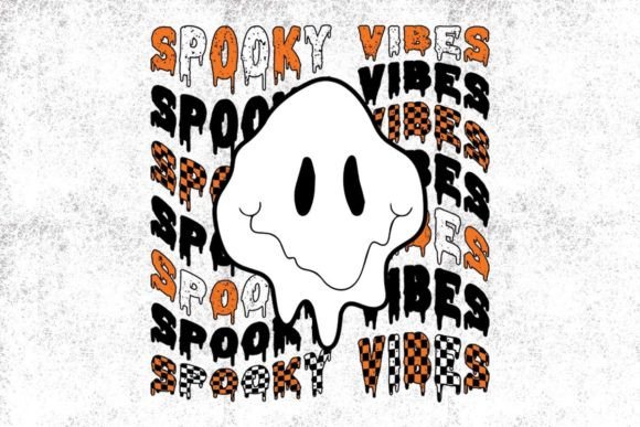 Retro Halloween Spooki Vibes Ghot: Vintage Charm for Modern Design
