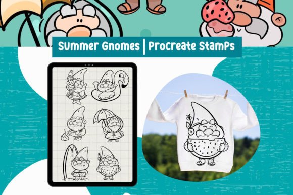 Summer Gnomes Procreate Stamps: Your Instant Creative Toolkit