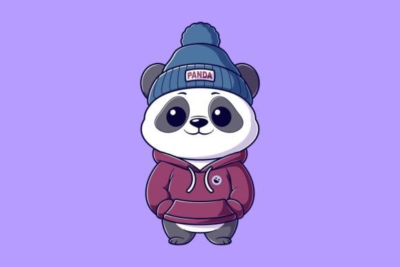 The Irresistible Charm of a Panda in a Maroon Hoodie