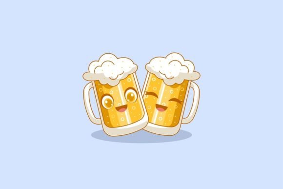 Two Glasses of Beer Party: Your Free Vector Design Asset