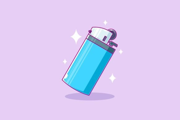 Unlock Creative Energy with Blue Gas Lighter Cartoon Design